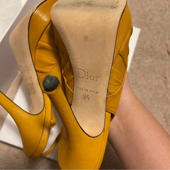 Authentic Dior Tan Leather Slingback Heels - Picture 10 of 11